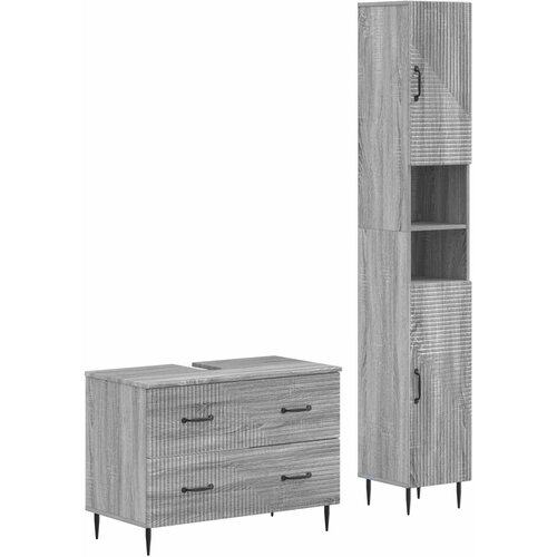  Set kupaonskih ormara od 2 dijela HAARLEM Siva Sonoma Cene