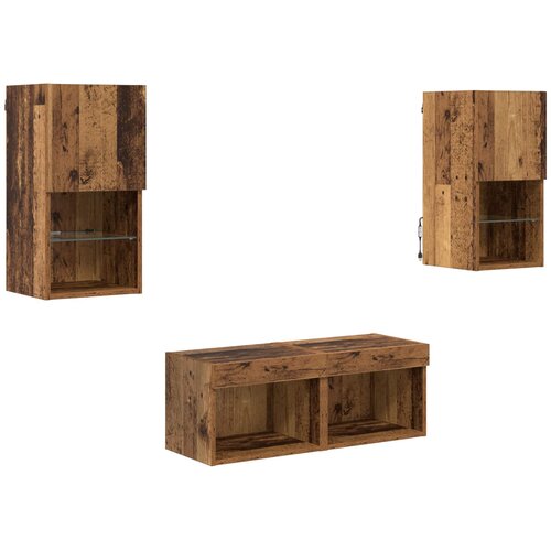  zidni ormari Zidne 4 pcs Staro drvo Konstruirano drvo Slike