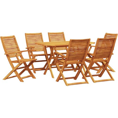  Vrtni set za objed 7 kom. Smeđa Čvrsto drvo akacije 135 x 85 x 75 cm Slike