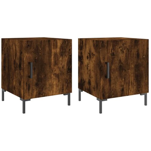 Maison Chic Dvo delni komplet Nočne omarice - Nočne mize dimljeni hrast 40x40x50 cm inženirski les, (21688261) Slike