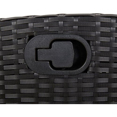  5-dijelni vrtni blagovaonski set s jastucima od poliratana crni Crna 80 cm table length Slike