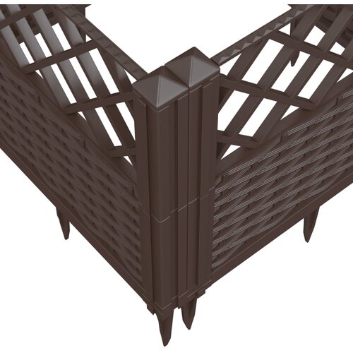  Vrtna sadilica s klinovima smeđa 363,5x43,5x43,5 cm PP Slike