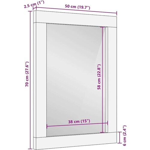  Zrcalo za kupaonicu s ogledalom Crna i srebrna 70 x 50 x 2 5 cm Slike