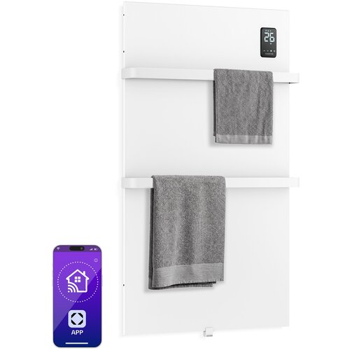 Klarstein BathRadiant pametni infracrveni panel | 600 W | 10 m&amp;sup2; | Kontrole na dodir i glasovni asistent Slike
