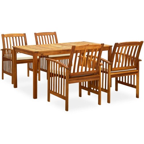 VidaXL 3058086 5 Piece Garden Dining Set with Cushions Solid Acacia Wood (45962+2x312128) Slike