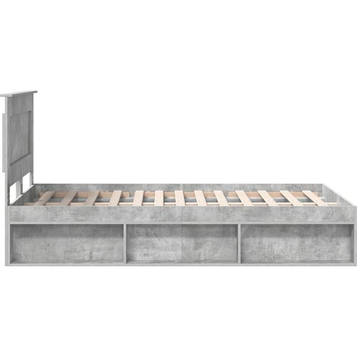  Krevetna konstrukcija s ladicama Betonska siva 135 x 190 cm Bijela Slike