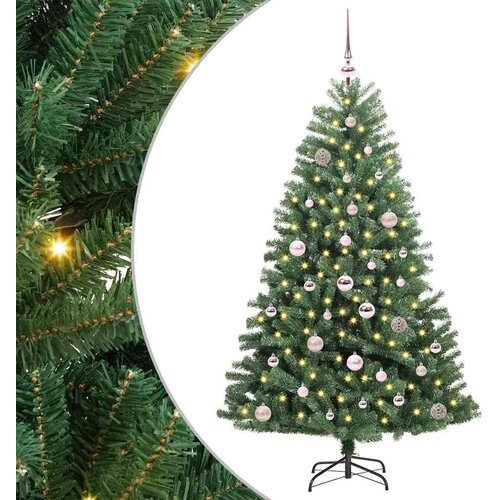 vidaXL Umetno Zložljivo Božično Drevo Zelena 150 cm PVC in kovina Cene