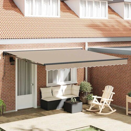 vidaXL Retraktilna tenda Bež 400x300 cm blago - - Bež - 33.51 - 400x300 cm - 2025- Cene