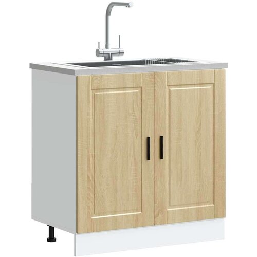 vidaXL Osnovna omarica za umivalnik "Porto" sonoma hrast 80x46x81,5 cm Cene