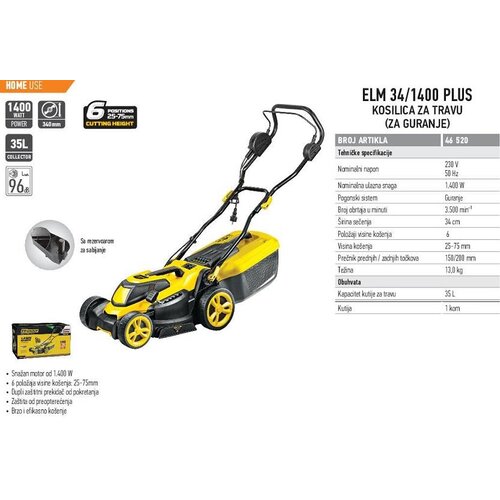 FF_Group FF Električna kosilica elm34/1400 plus Cene