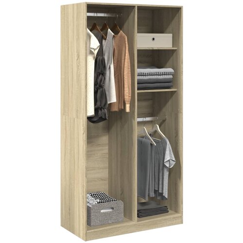 vidaXL Garderobna omara sonoma hrast 100x50x200 cm iverna plošča Cene