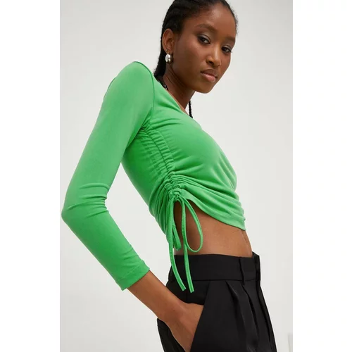 Answear Lab Bluza za žene, boja: zelena, bez uzorka