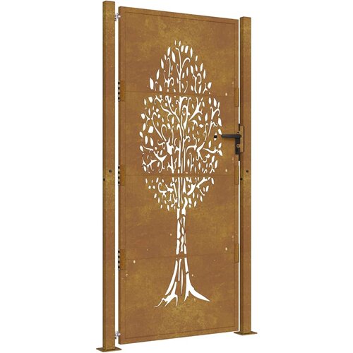  Vrtna vrata 100x200 cm Corten čelik Dizajn stabla Slike