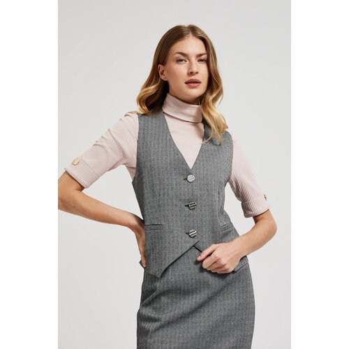 Moodo Women&amp;#039;s vest with gray buttons - gray Slike