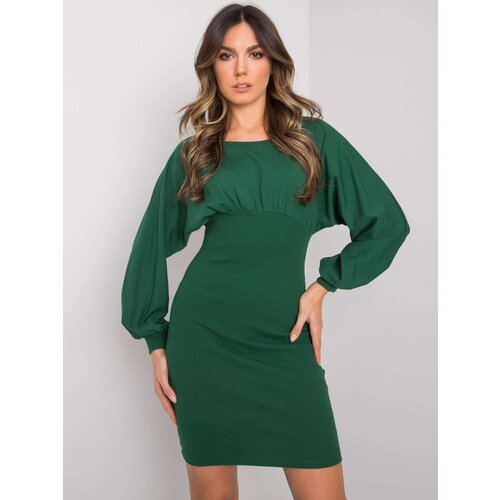 RUE PARIS Dress-RV-SK-7337.19-dark green Slike