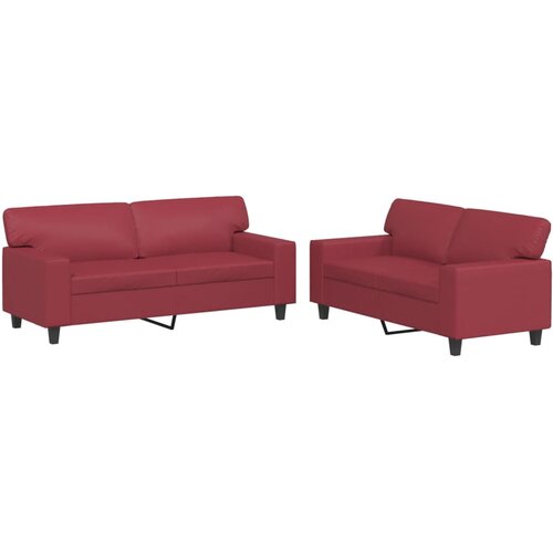 vidaXL 2-dijelni set sofa crvena boja vina od umjetne kože Cijene