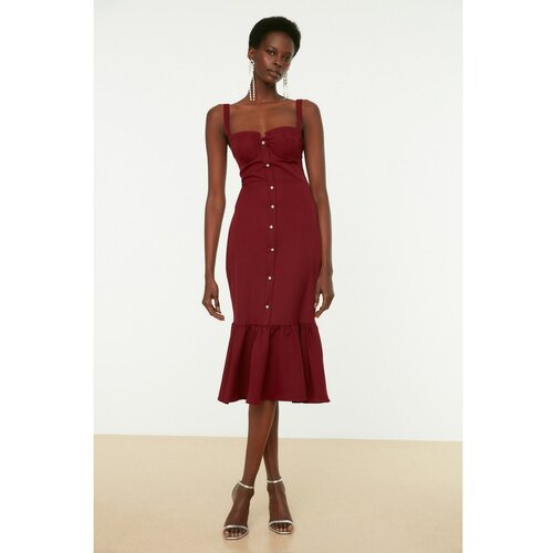 Trendyol Burgundy Button Detailed Dress Slike