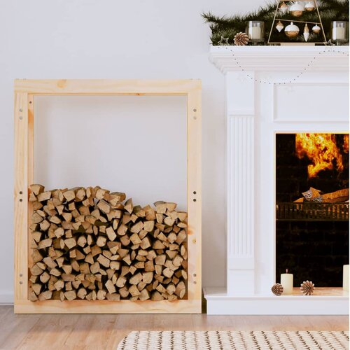 VidaXL Stojalo za drva 80x25x100 cm trdna borovina Slike