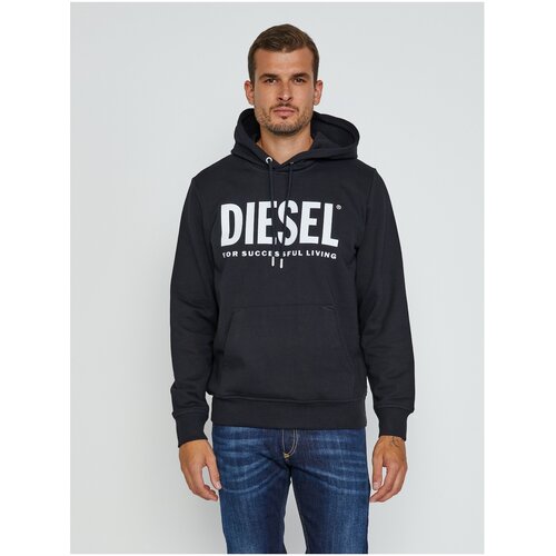 Diesel Black Men's Hoodie Girk-Hood-Ecologo - Men Slike