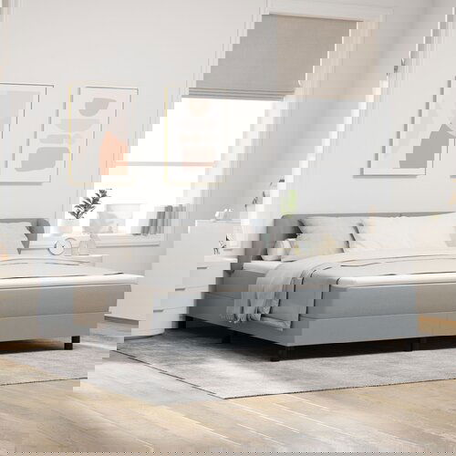 vidaXL Box Spring Krevet s Madracem Svjetlosiva 180x200 cm Tkanina Cijene
