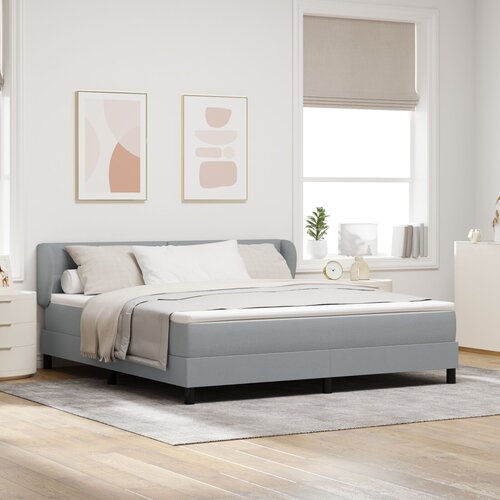 VidaXL Box Spring postelja z vzmetnico svetlo siva 180x200 cm tkanina Slike