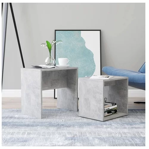  Komplet klubskih mizic betonsko siv 48x30x45 cm iverna plošča
