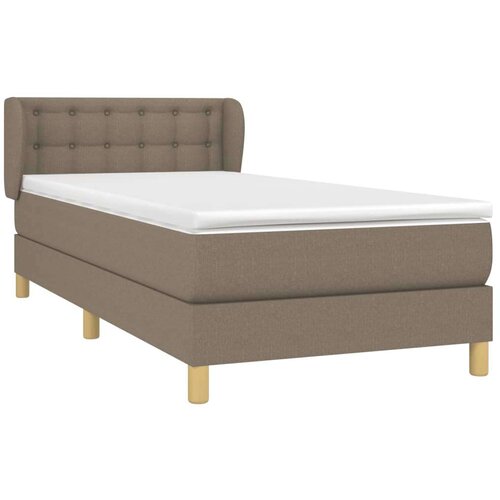 Krevet s oprugama i madracem smeđesivi 90x190 cm od tkanine Slike