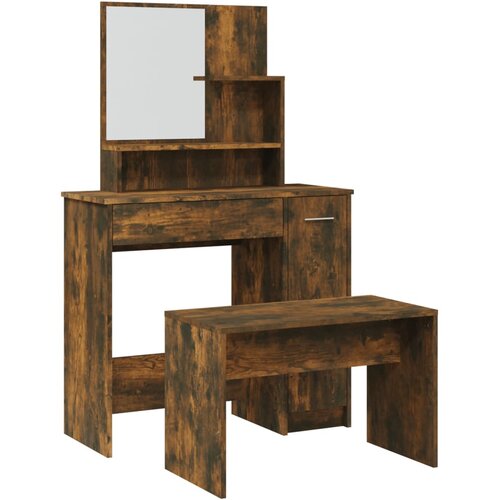  Set toaletni stolić boja dimljenog hrasta 86,5x35x136 cm Slike