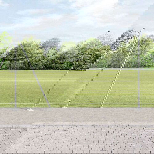 vidaXL zavarena žičana ograda s 13 flanged stupovima 1.5x50 m pocinčani čelik Cijene