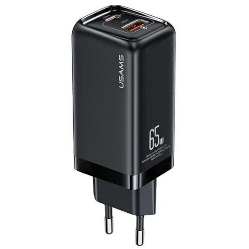 Usams OMREŽNI POLNILEC 1XUSB-C 1XUSB PD 65W HITRO POLNJENJE ČRN, (21974882) Cene