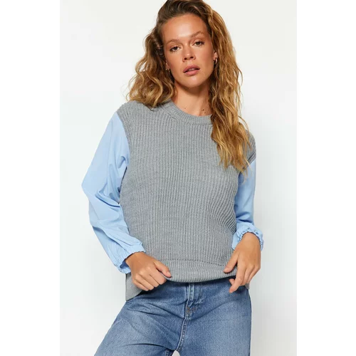 Trendyol Light Gray Weave Garments Knitwear Sweater