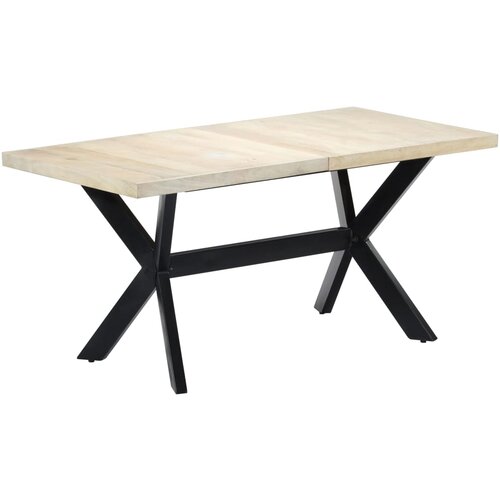 VidaXL blagovaonski stol bijeli 160x80x75 cm od masivnog drva manga Slike