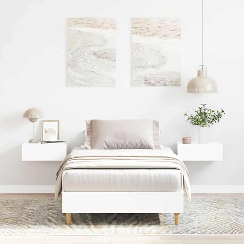 vidaXL posteljni okvir brez ležišča Bela 75x190 cm Inženirski les Cene