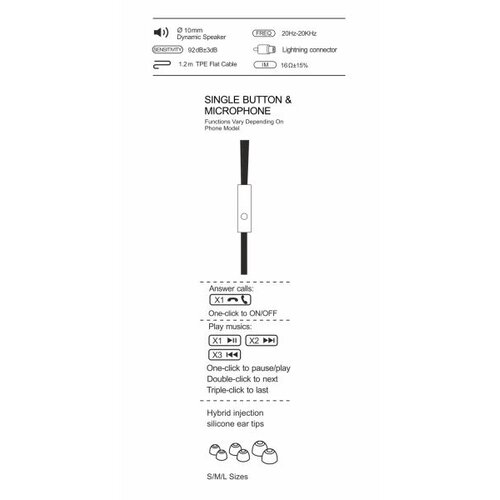 Swissten slu&amp;scaron;alice bt, mikrofon, lightning, in-ear, metalne, crne dynamic YS500 Slike