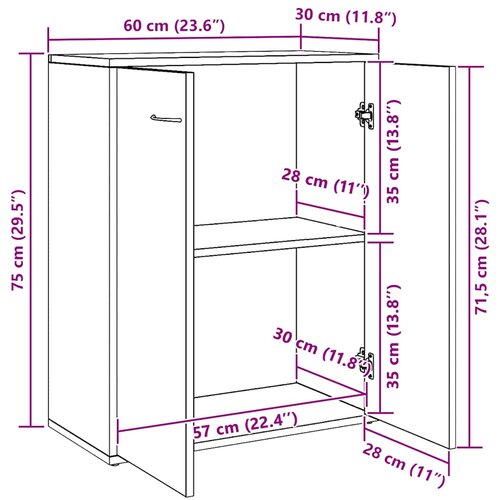  Komoda boja hrasta sonome 60 x 30 x 75 cm od konstruiranog drva Slike