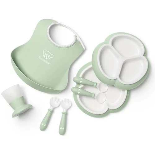 BABYBJORN set za hranjenje baby dinner powder green (8-dijelni set)