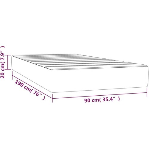 VidaXL Madrac s džepičastim oprugama sivi 90x190x20 cm od umjetne kože Slike