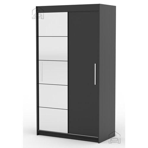 ADRK Furniture Garderobna omara z drsnimi vrati Esti - 120 cm - črna Slike