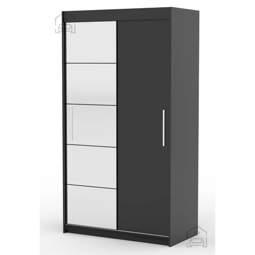 ADRK Furniture Garderobna omara z drsnimi vrati Esti - 120 cm - črna