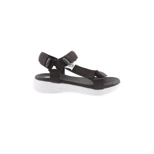 DGN 103-23y Women's Striped Velcro Sandals Black White