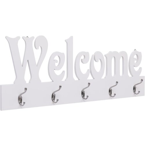 vidaXL Stenski obešalnik za plašče WELCOME bel 74x29,5 cm, (20768582) Cene