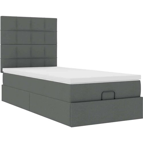 VidaXL otomanski okvir kreveta s madraca tamnosivi 80x200cm od tkanine Slike