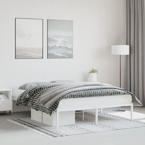 VidaXL Metalni okvir za krevet bijeli 160x200 cm Slike