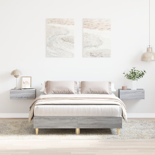 vidaXL okvir kreveta Siva sonoma Konstrukcijsko drvo 123 x 193 x 25 cm Cene