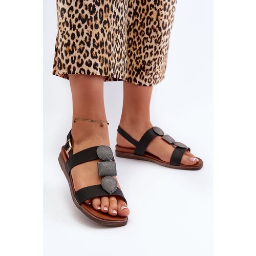 Sergio Leone Women's Flat Sandals With Decorations Cene