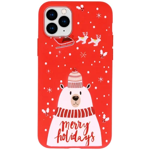  Gumijasti / gel etui Christmas za Xiaomi Redmi Note 9S / 9 Pro / 9 Pro Max - Polarni medved - rdeči