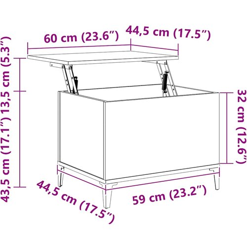  Stolić za kavu crni 60 x 44,5 x 45 cm od konstruiranog drva Slike