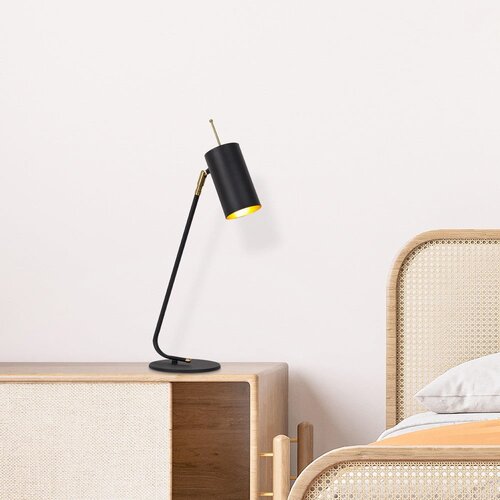 Opviq lights Črna/v zlati barvi namizna svetilka s kovinskim senčnikom (vi&amp;scaron;ina 55 cm) Sivani &amp;ndash; Slike