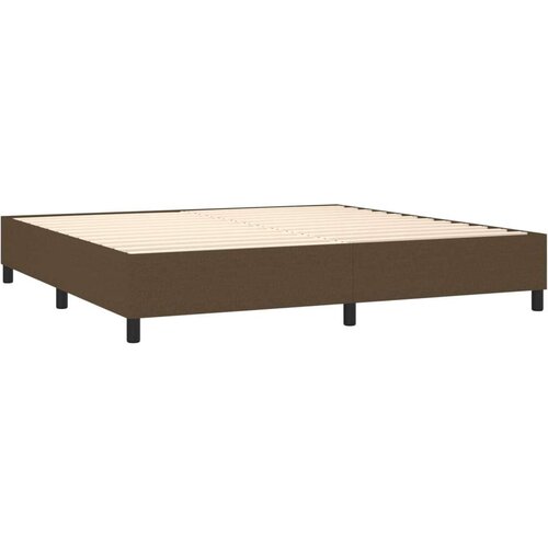 VidaXL Krevet s oprugama i madracem tamnosmeđi 200x200 cm od tkanine Slike