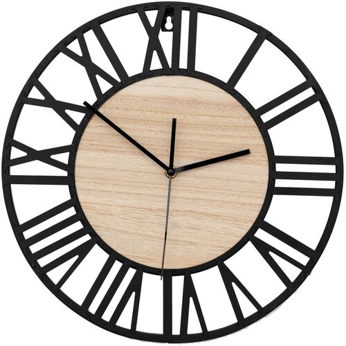 Tutumi Okrugli zidni sat Loft 35 cm metalni/drveni Slike